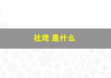 社戏 是什么